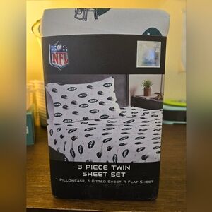 NFL Team Logo Twin Sheet Set - Black and White